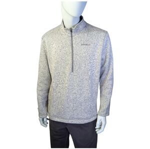 Eddie Bauer Heather Grey Quarter Zip Pullover Sweater, Men's XL